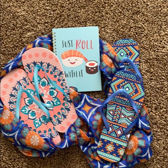Shoes - Fun Boho  flip flops and scarf